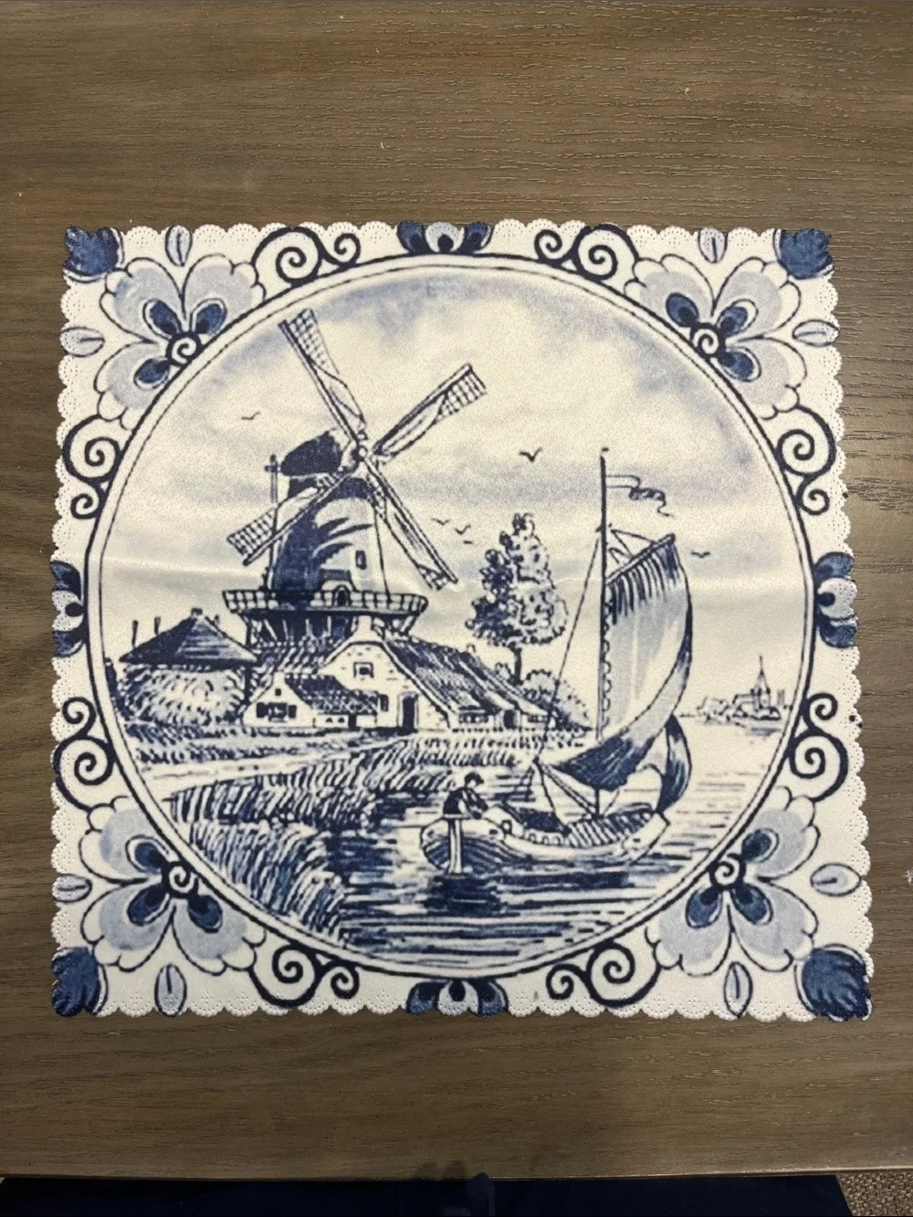 Delft Blue Windmill Placemats x Set of 6